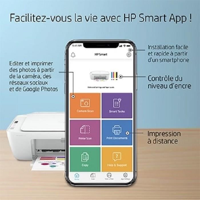 IMPRIMANTE Hp jet Printer 2710 / 2720 - Wifi - Impression - Photocopie - Scanner - Blanc IMPRIMANTE Hp jet Printer 2710 / 2720 - Wifi - Impression - Photocopie - Scanner - Blanc